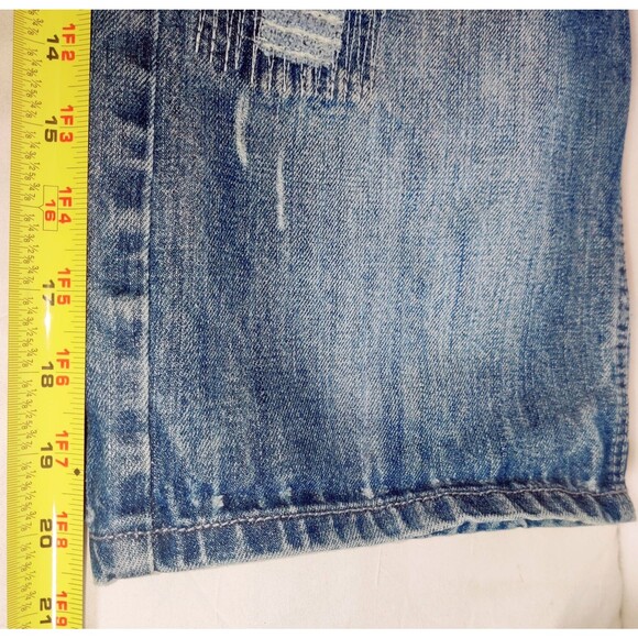 Vintage Rocawear Teens Size10/27 Denim Shorts Blue Patch Hip Hop Skater Y2K JayZ - Picture 14 of 15